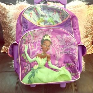 Princess Tiana Rolling Bookbag w/extendable handle
